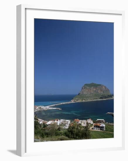 Rock Known as the Gibraltar of Greece, Monemvasia, Greece-Tony Gervis-Framed Photographic Print