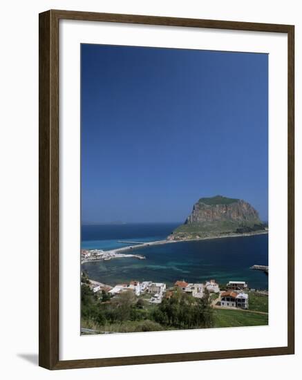 Rock Known as the Gibraltar of Greece, Monemvasia, Greece-Tony Gervis-Framed Photographic Print