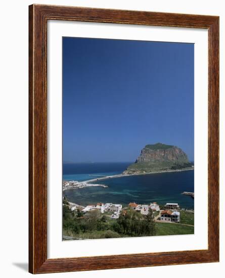 Rock Known as the Gibraltar of Greece, Monemvasia, Greece-Tony Gervis-Framed Photographic Print