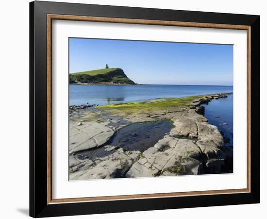 Rock Ledges and Clavell Tower in Kimmeridge Bay, Isle of Purbeck, Jurassic Coast-Roy Rainford-Framed Photographic Print