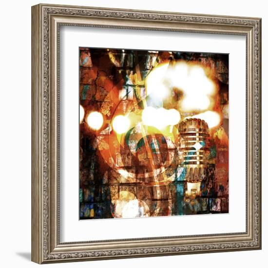 Rock-N-Roll Brick Wall Background-Zibedik-Framed Art Print