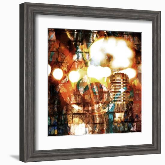 Rock-N-Roll Brick Wall Background-Zibedik-Framed Art Print