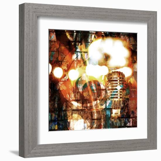 Rock-N-Roll Brick Wall Background-Zibedik-Framed Art Print