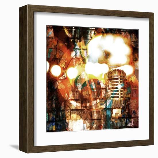 Rock-N-Roll Brick Wall Background-Zibedik-Framed Art Print