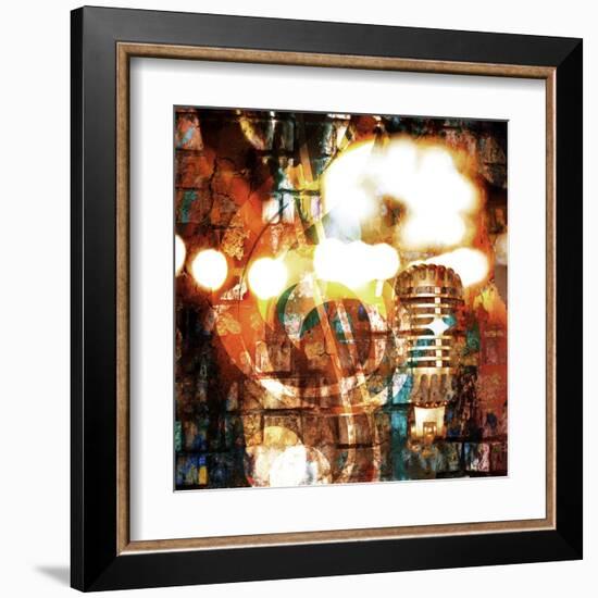 Rock-N-Roll Brick Wall Background-Zibedik-Framed Art Print