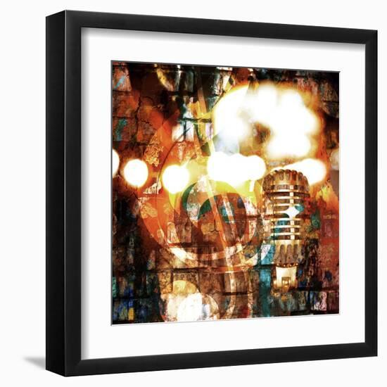 Rock-N-Roll Brick Wall Background-Zibedik-Framed Art Print