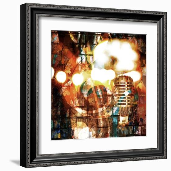 Rock-N-Roll Brick Wall Background-Zibedik-Framed Art Print