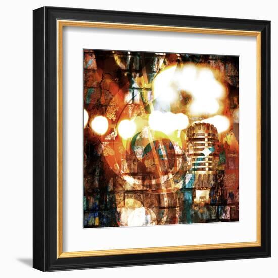 Rock-N-Roll Brick Wall Background-Zibedik-Framed Art Print