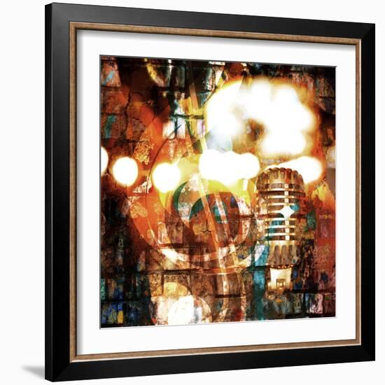 Rock-N-Roll Brick Wall Background-Zibedik-Framed Premium Giclee Print