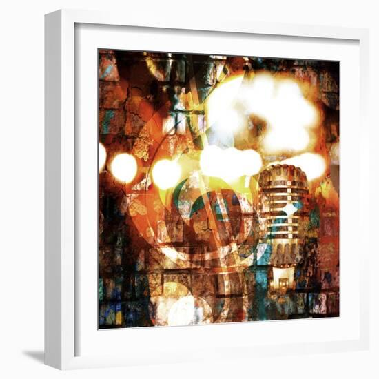 Rock-N-Roll Brick Wall Background-Zibedik-Framed Premium Giclee Print