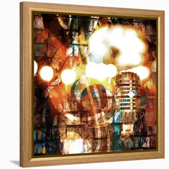 Rock-N-Roll Brick Wall Background-Zibedik-Framed Stretched Canvas