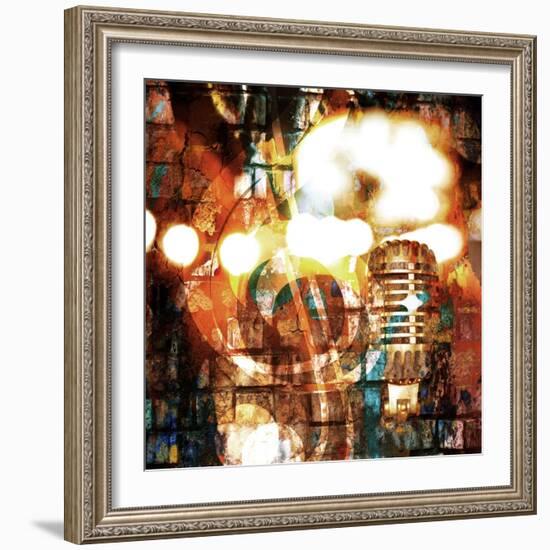 Rock-N-Roll Brick Wall Background-Zibedik-Framed Art Print