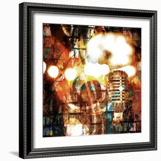 Rock-N-Roll Brick Wall Background-Zibedik-Framed Art Print