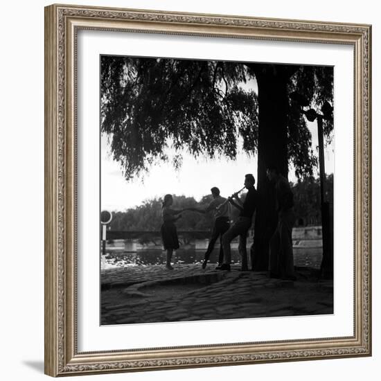 Rock 'n' Roll Dancers on the Square du Vert-Galant, Paris, 1960-Paul Almasy-Framed Giclee Print