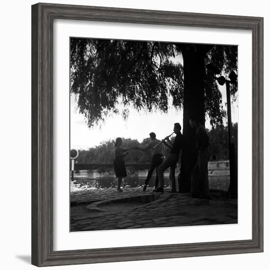 Rock 'n' Roll Dancers on the Square du Vert-Galant, Paris, 1960-Paul Almasy-Framed Giclee Print