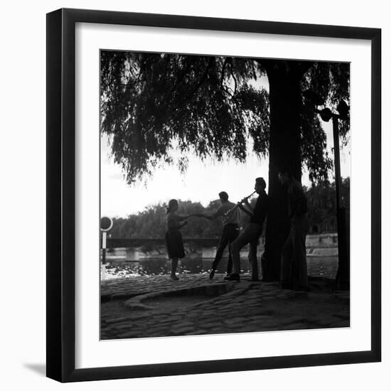 Rock 'n' Roll Dancers on the Square du Vert-Galant, Paris, 1960-Paul Almasy-Framed Giclee Print