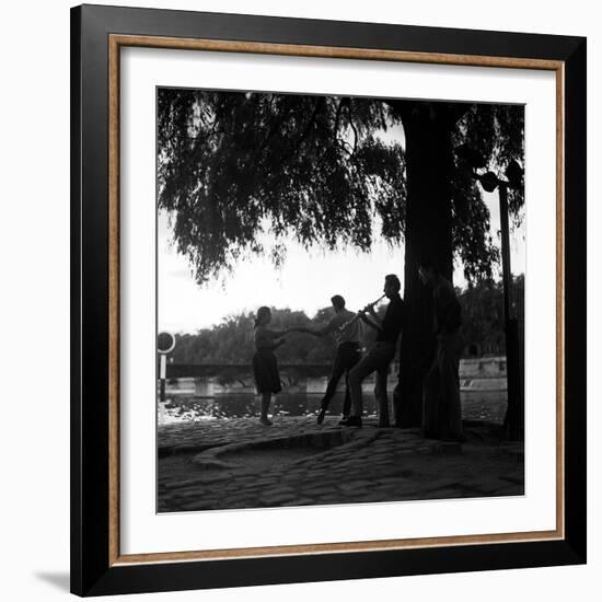 Rock 'n' Roll Dancers on the Square du Vert-Galant, Paris, 1960-Paul Almasy-Framed Giclee Print