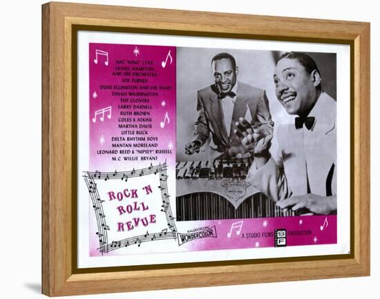 Rock 'N' Roll Revue, from Left: Lionel Hampton, Joe Turner, 1955-null-Framed Stretched Canvas