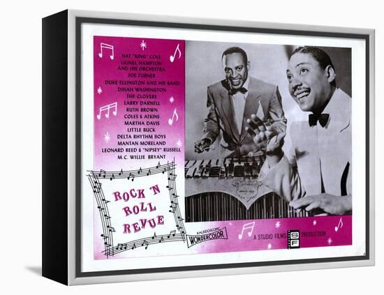 Rock 'N' Roll Revue, from Left: Lionel Hampton, Joe Turner, 1955-null-Framed Stretched Canvas