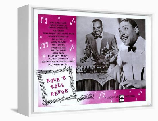 Rock 'N' Roll Revue, from Left: Lionel Hampton, Joe Turner, 1955-null-Framed Stretched Canvas