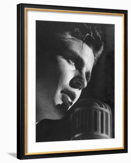 Rock 'N Roll Singer Ricky Nelson During Performance-Ralph Crane-Framed Premium Photographic Print