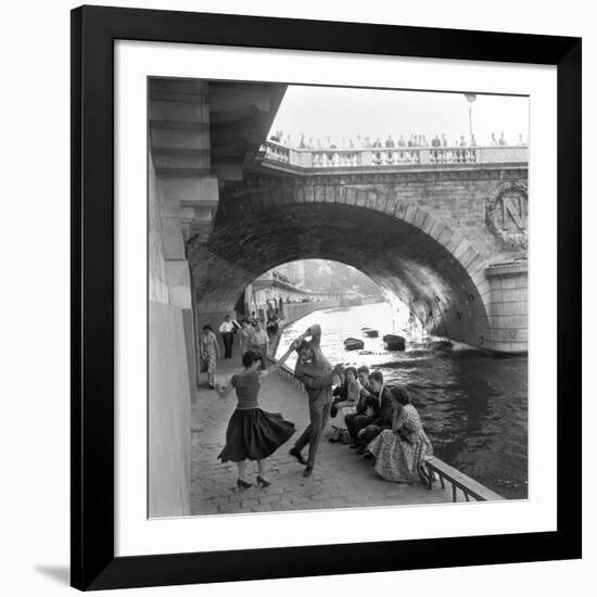 Rock 'n' Roll sur les Quais de Paris-Paul Almasy-Framed Giclee Print