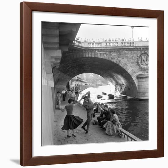 Rock 'n' Roll sur les Quais de Paris-Paul Almasy-Framed Giclee Print