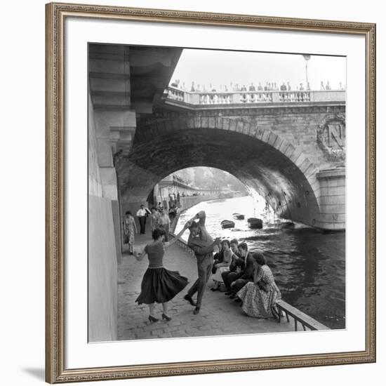 Rock 'n' Roll sur les Quais de Paris-Paul Almasy-Framed Giclee Print