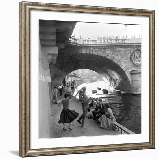 Rock 'n' Roll sur les Quais de Paris-Paul Almasy-Framed Giclee Print