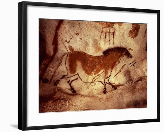 Rock Painting of a Horse, circa 17000 BC-null-Framed Giclee Print