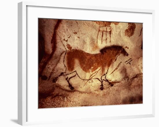 Rock Painting of a Horse, circa 17000 BC-null-Framed Giclee Print