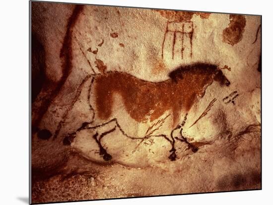 Rock Painting of a Horse, circa 17000 BC-null-Mounted Giclee Print