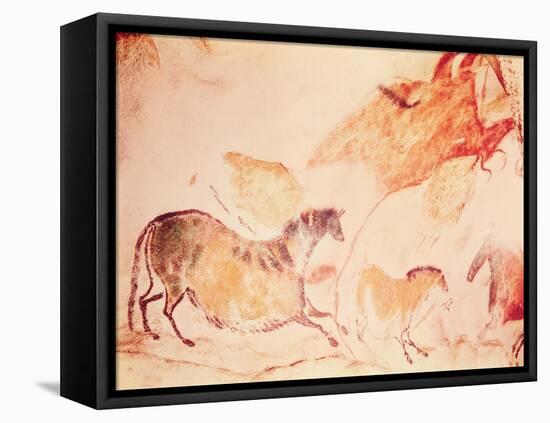 Rock Painting of Horses, C.17000 BC (Cave Painting)-Prehistoric-Framed Premier Image Canvas