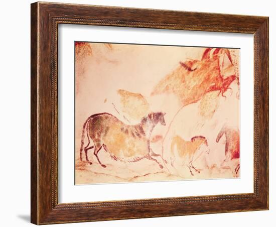 Rock Painting of Horses, C.17000 BC (Cave Painting)-Prehistoric-Framed Giclee Print