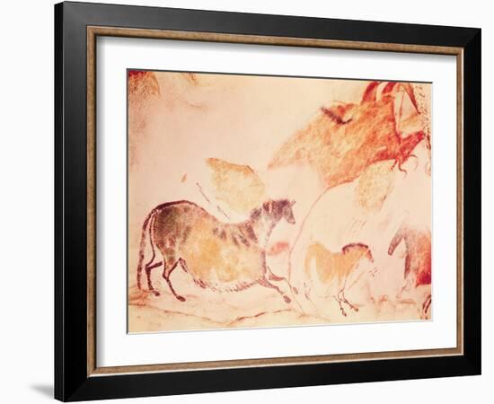 Rock Painting of Horses, C.17000 BC (Cave Painting)-Prehistoric-Framed Giclee Print