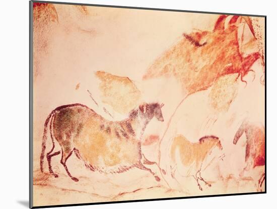 Rock Painting of Horses, C.17000 BC (Cave Painting)-Prehistoric-Mounted Giclee Print