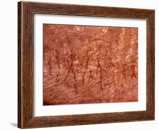 Rock Painting of Hunting Scene, Sahara-Michele Molinari-Framed Photographic Print