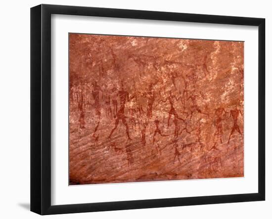 Rock Painting of Hunting Scene, Sahara-Michele Molinari-Framed Photographic Print