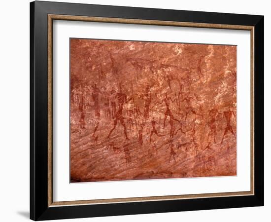 Rock Painting of Hunting Scene, Sahara-Michele Molinari-Framed Photographic Print