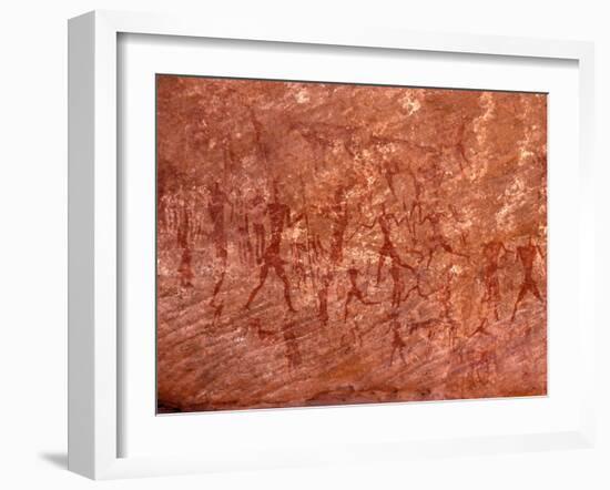 Rock Painting of Hunting Scene, Sahara-Michele Molinari-Framed Photographic Print