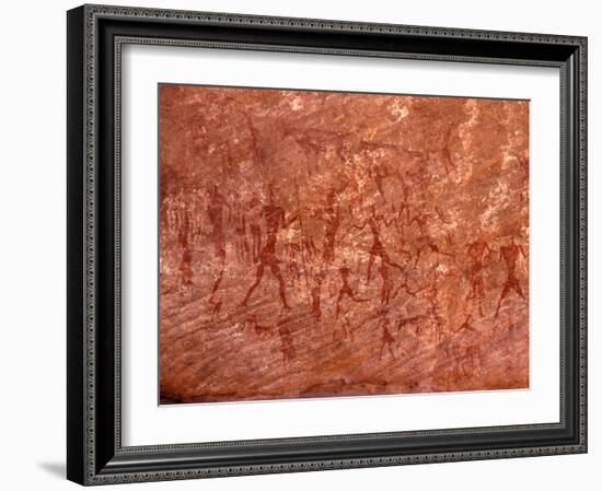 Rock Painting of Hunting Scene, Sahara-Michele Molinari-Framed Photographic Print