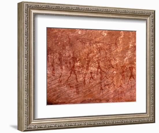 Rock Painting of Hunting Scene, Sahara-Michele Molinari-Framed Photographic Print