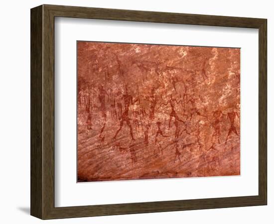 Rock Painting of Hunting Scene, Sahara-Michele Molinari-Framed Photographic Print