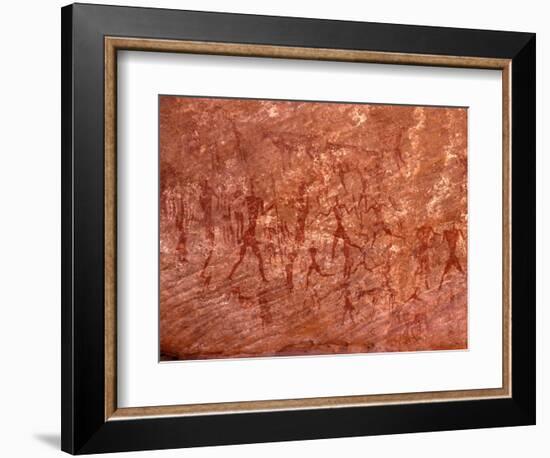 Rock Painting of Hunting Scene, Sahara-Michele Molinari-Framed Photographic Print