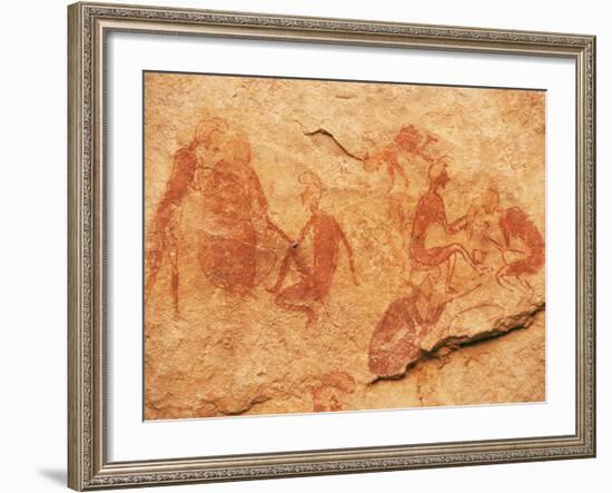 Rock Paintings, Uan Amil, Akakus, Southwest Desert, Libya, North Africa, Africa-Nico Tondini-Framed Photographic Print