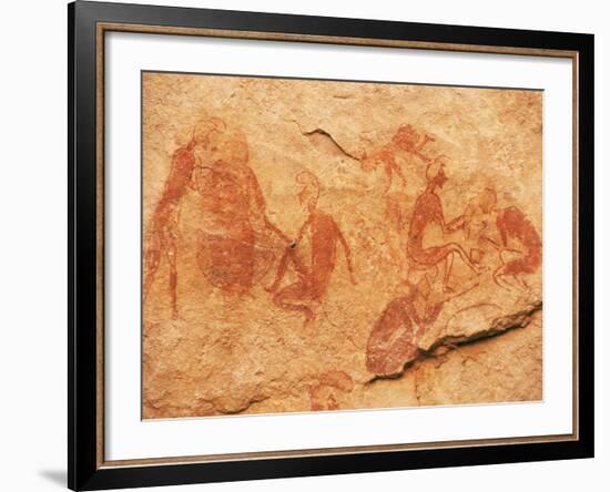 Rock Paintings, Uan Amil, Akakus, Southwest Desert, Libya, North Africa, Africa-Nico Tondini-Framed Photographic Print