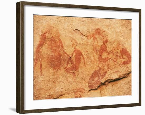 Rock Paintings, Uan Amil, Akakus, Southwest Desert, Libya, North Africa, Africa-Nico Tondini-Framed Photographic Print