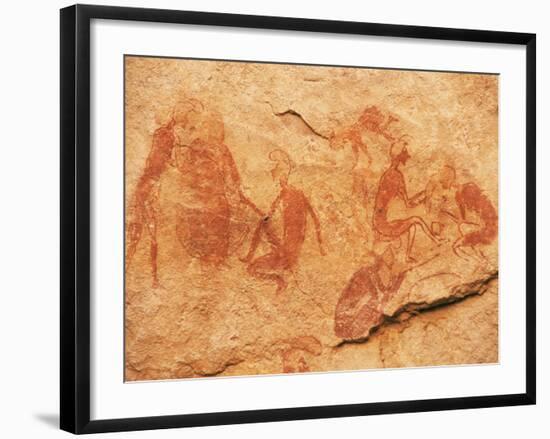 Rock Paintings, Uan Amil, Akakus, Southwest Desert, Libya, North Africa, Africa-Nico Tondini-Framed Photographic Print