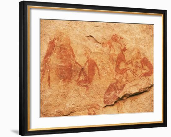 Rock Paintings, Uan Amil, Akakus, Southwest Desert, Libya, North Africa, Africa-Nico Tondini-Framed Photographic Print