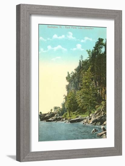 Rock Point, Lake Champlain, Burlington, Vermont-null-Framed Art Print